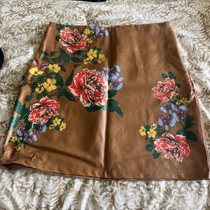Brown Floral Skirt